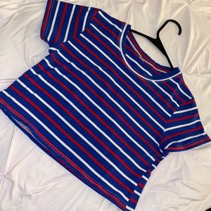 Blue, White, and Red Stripped Crop Top!